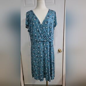 LOFT Teal Floral Midi Dress